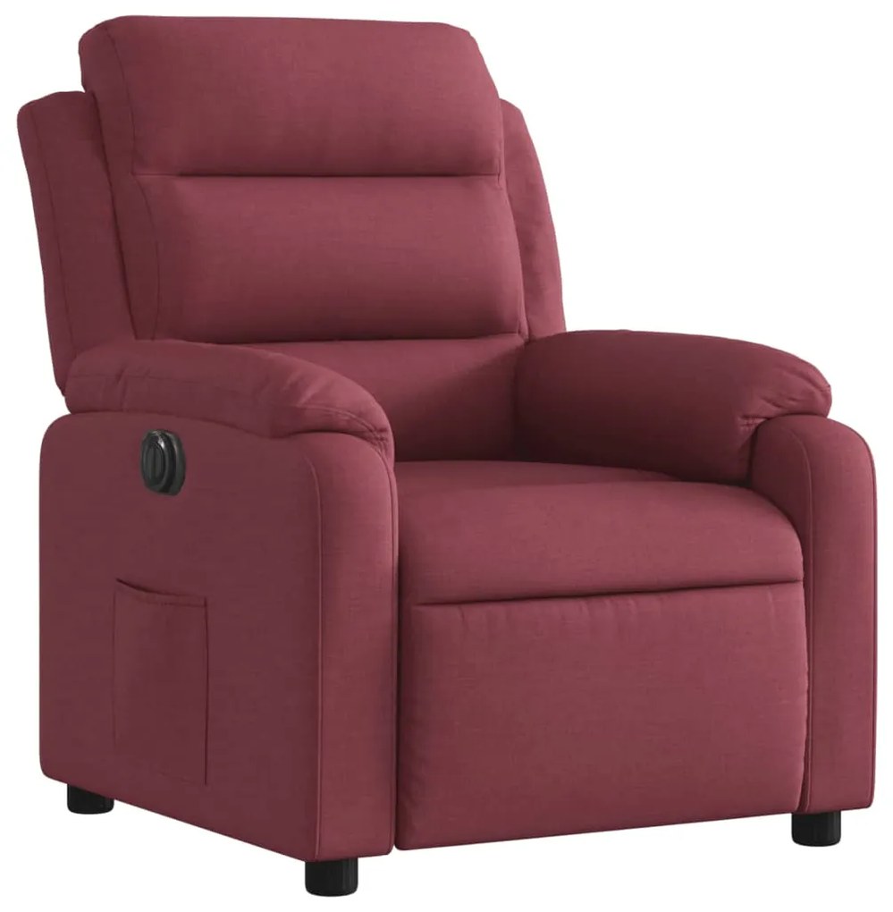 Poltrona elétrica reclinável tecido vermelho tinto