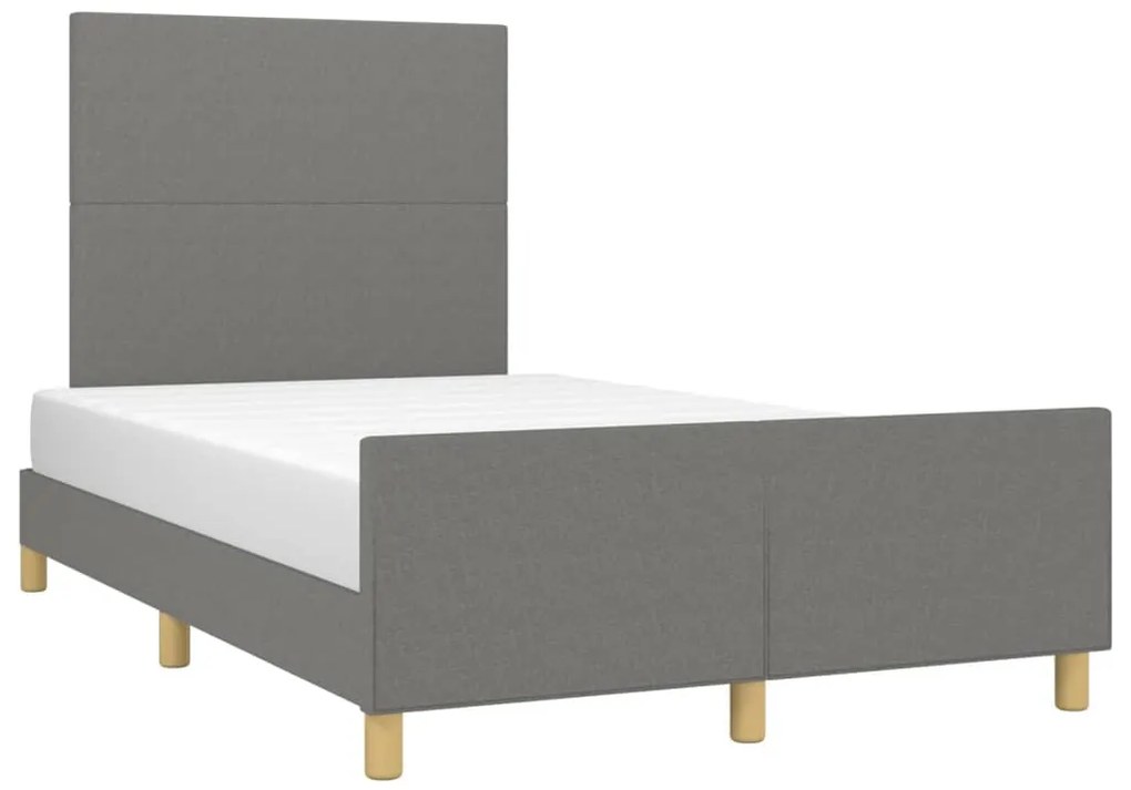 Estrutura de cama sem colchão 120x200 cm tecido cinzento-escuro
