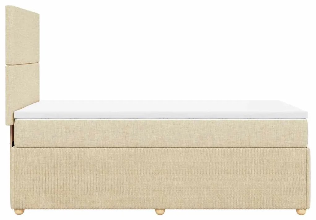 Cama com molas/colchão 90x200 cm tecido cor crème