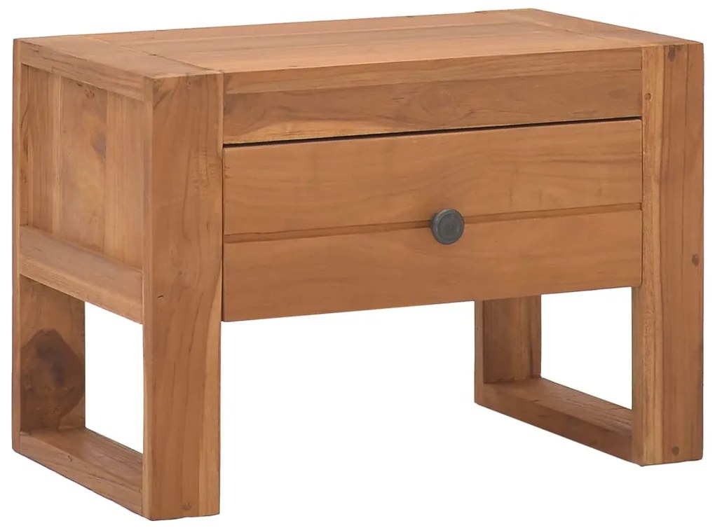 vidaXL Mesa de cabeceira 50x30x35 cm madeira de teca maciça