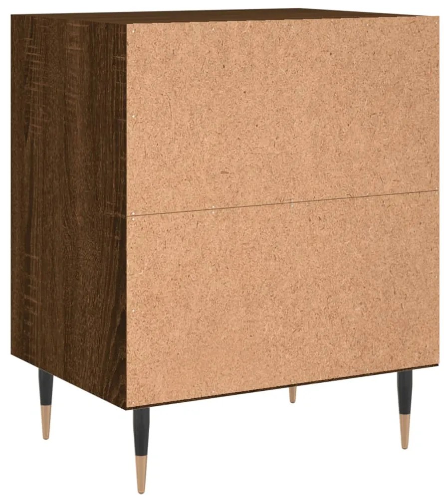 Mesas cabeceira 2pcs 40x30x50cm deriv.madeira carvalho castanho