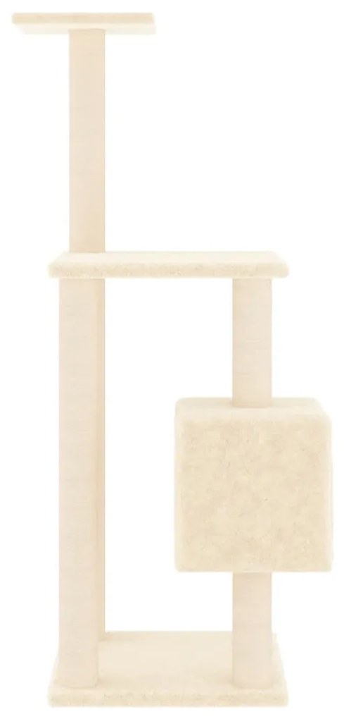 Árvore Arranhador para Gatos com Postes em Sisal de 104 cm - Creme