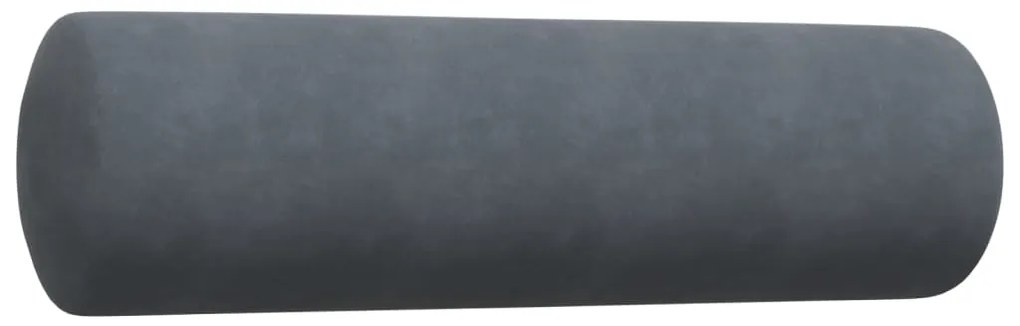 2 pcs conjunto sofás com almofadões e rolos veludo cinza-escuro