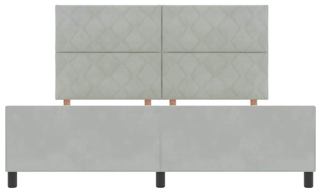 Cama vidaXL em Cinzento-claro - 180x200 cm Veludo