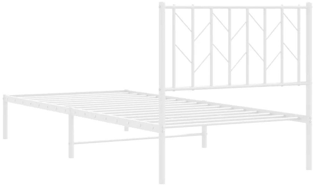 Estrutura de cama com cabeceira 90x200 cm metal branco