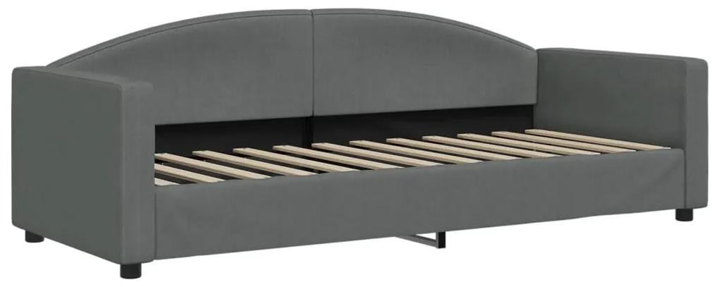 Sofá-cama com colchão 80x200 cm tecido cinzento-escuro