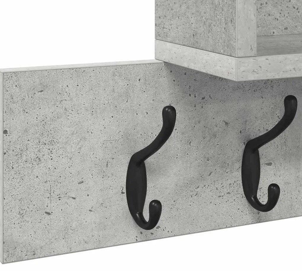 Cabideiro de Parede Cinza concreto 100 x 12 x 43.5 cm