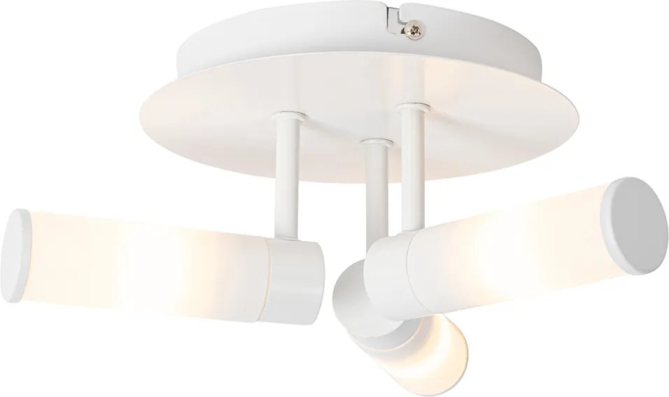 Candeeiro de teto moderno para casa de banho branco 3 luzes IP44 - Bath
