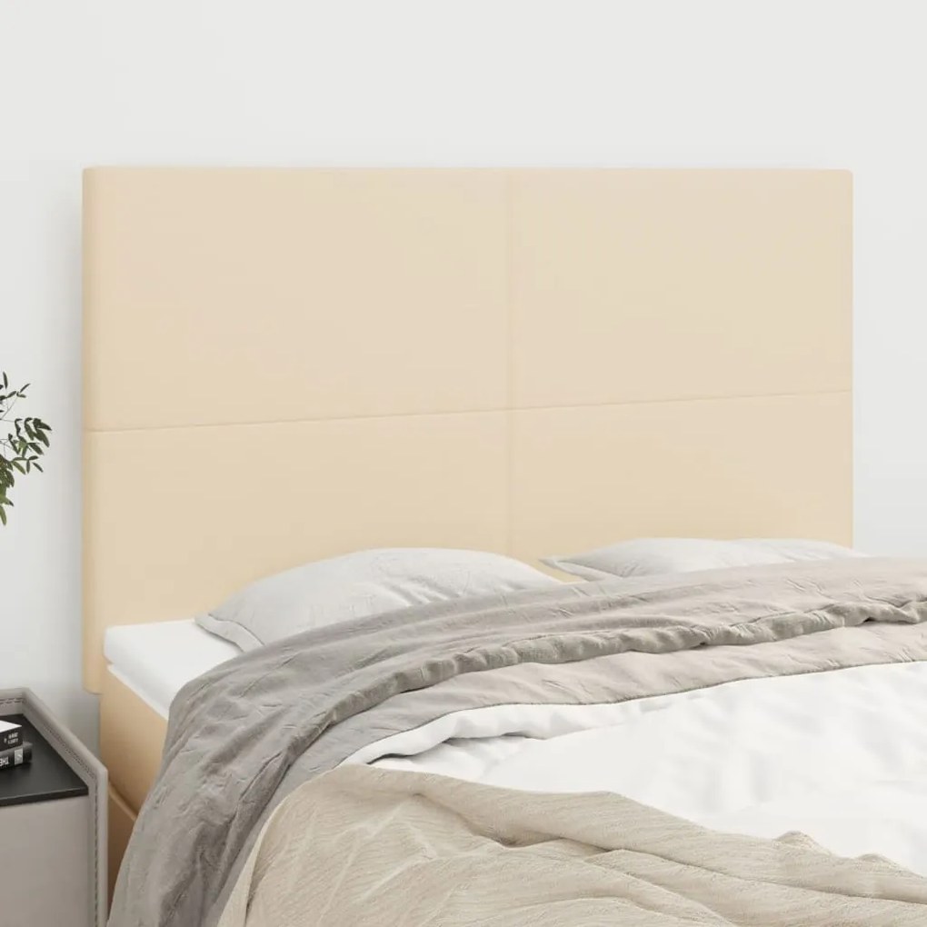 Cabeceira de cama 4 pcs tecido 72x5x78/88 cm creme