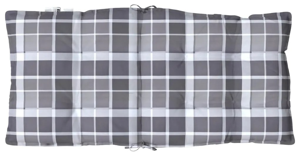 Almofadões cadeira encosto baixo 6 pcs oxford xadrez cinzento