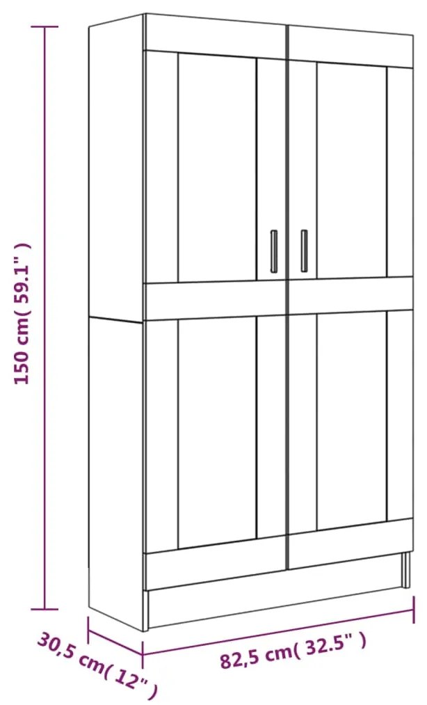 Estante 82,5x30,5x150 cm derivados de madeira cinzento sonoma