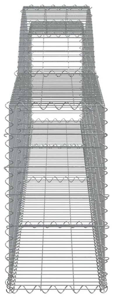 Cestos gabião arqueados 9 pcs 400x30x60/80 cm ferro galvanizado