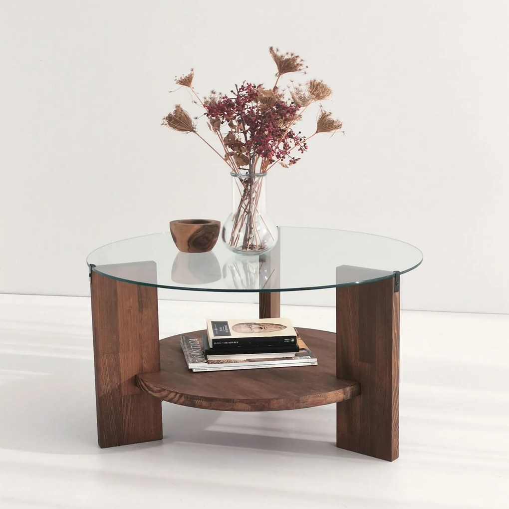 Mesa de Café Mahal – Cor de Noz – 75 cm x 40 cm x 75 cm