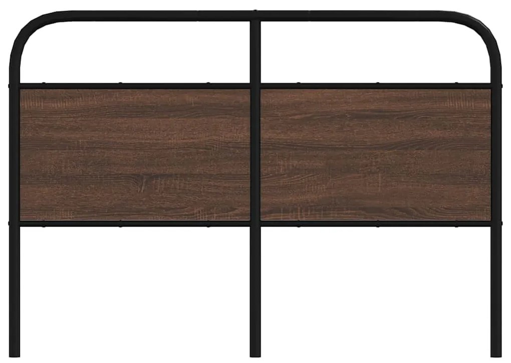 Cabeceira de cama 120cm derivados madeira/aço carvalho castanho