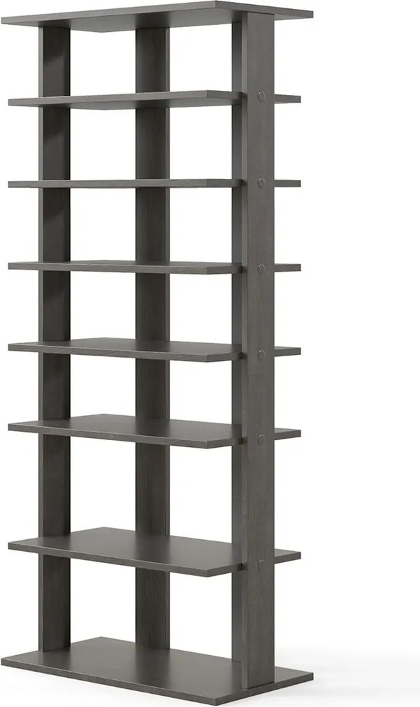 Sapateira vertical para sapatos 47 x 25,5 x 110 cm com 7 níveis Cinzenta