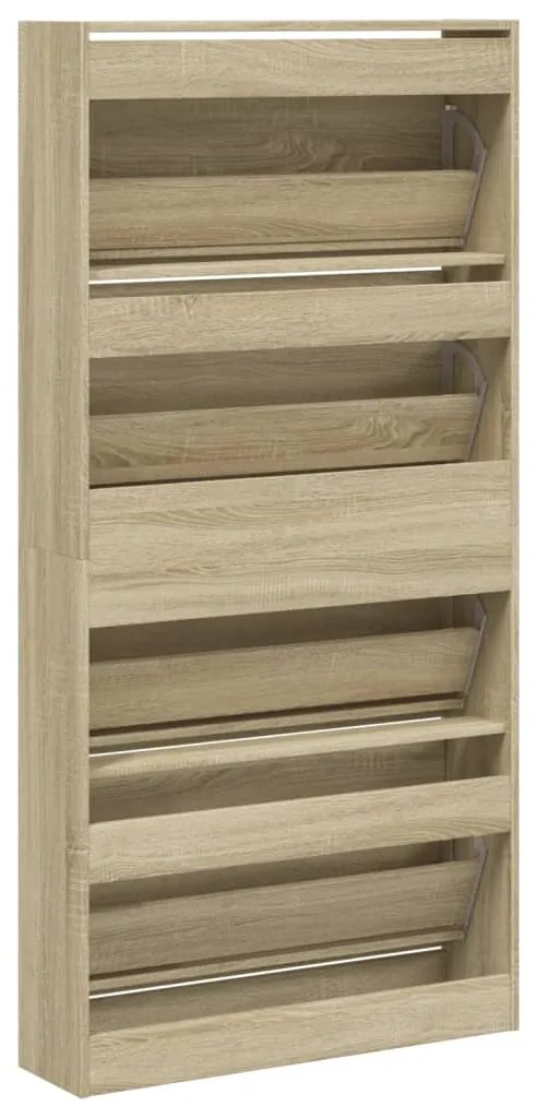 Sapateira 4 gavetas articuladas 80x21x163,5 cm carvalho sonoma