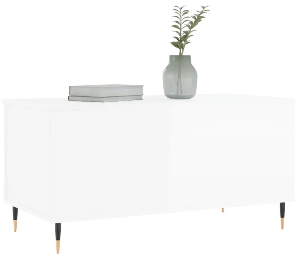 Mesa centro 90x44,5x45 cm derivados de madeira branco brilhante