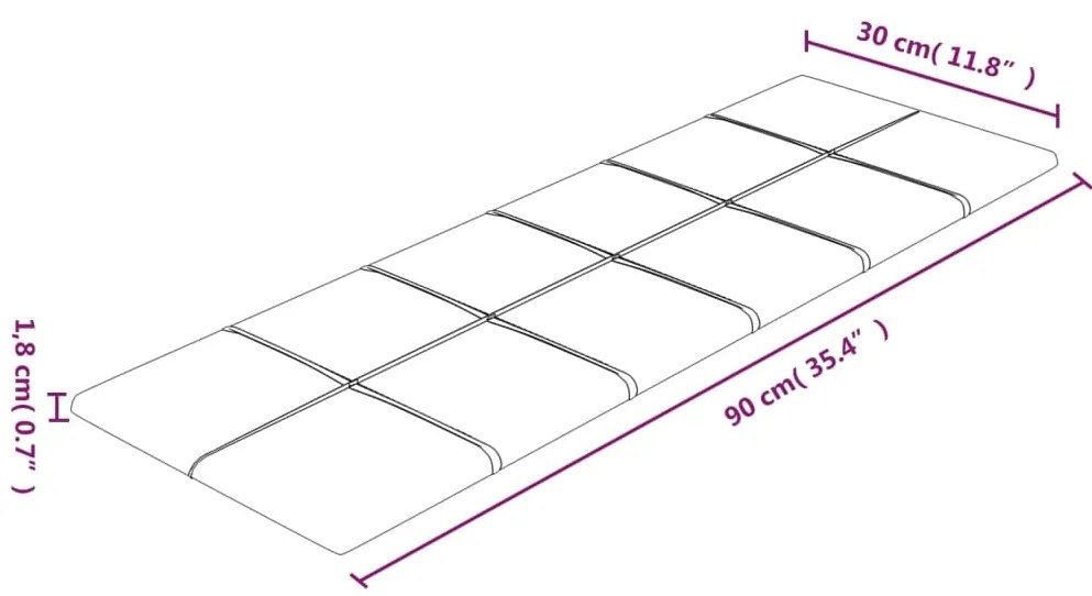 Painel de parede 12 pcs 90x30 cm tecido 3,24 m² castanho