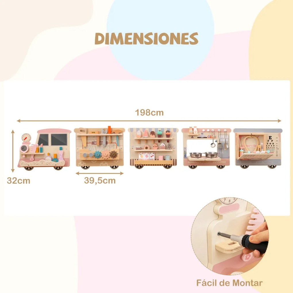 Painel sensorial parfa crianças de madeira com múltiplas atividades Montessori para crianças pequenas Sala de jogos ou creche