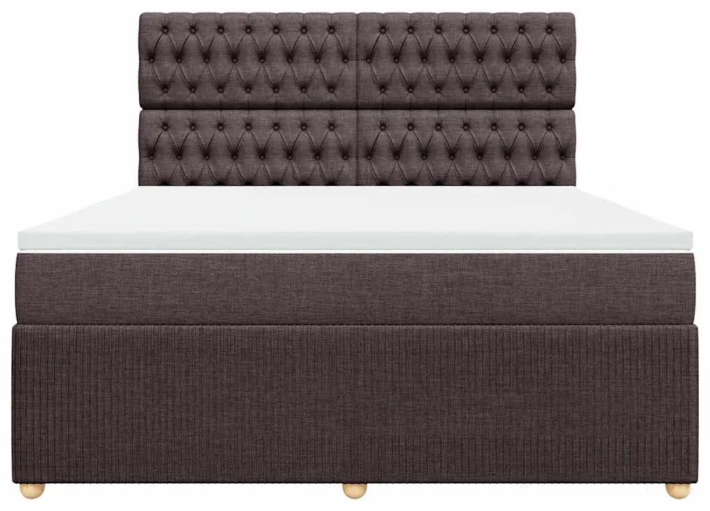 Cama com molas/colchão 180x200 cm tecido castanho-escuro