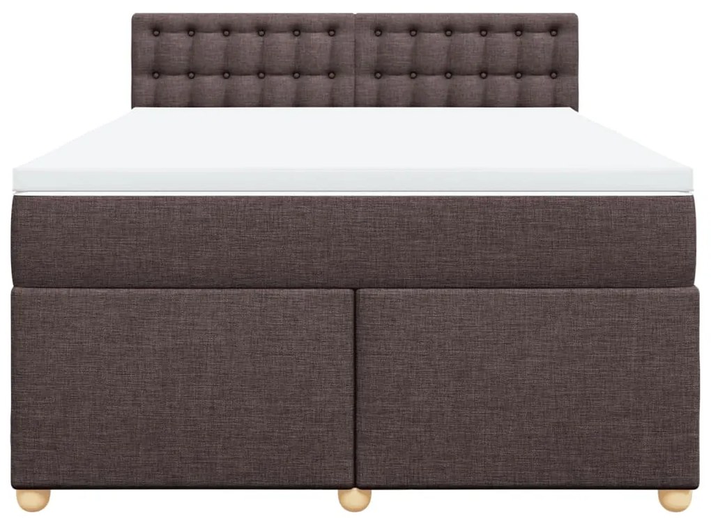 Cama com molas/colchão 140x200 cm tecido castanho-escuro