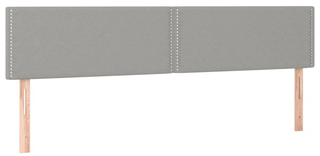 Cama box spring c/ colchão e LED 120x190 cm tecido cinza-claro