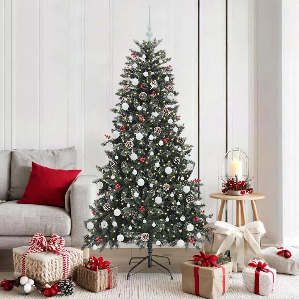 vidaXL Árvore de Natal Artificial Verde 180 cm PVC, Plástico e Aço