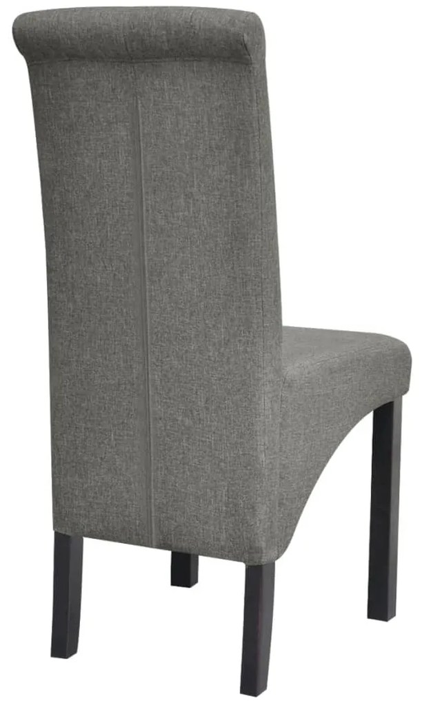 Cadeiras de jantar 2 pcs tecido cinzento-claro