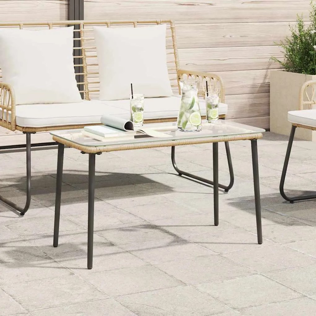 Mesa de Jardim Natural 80 x 40 x 45 cm Rattan Sintético