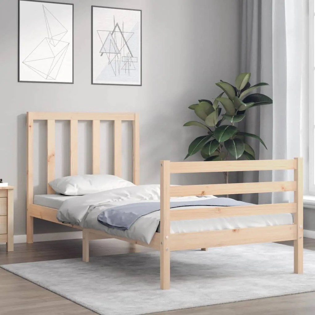 Cama sem colchão 100x200 cm madeira de pinho maciça
