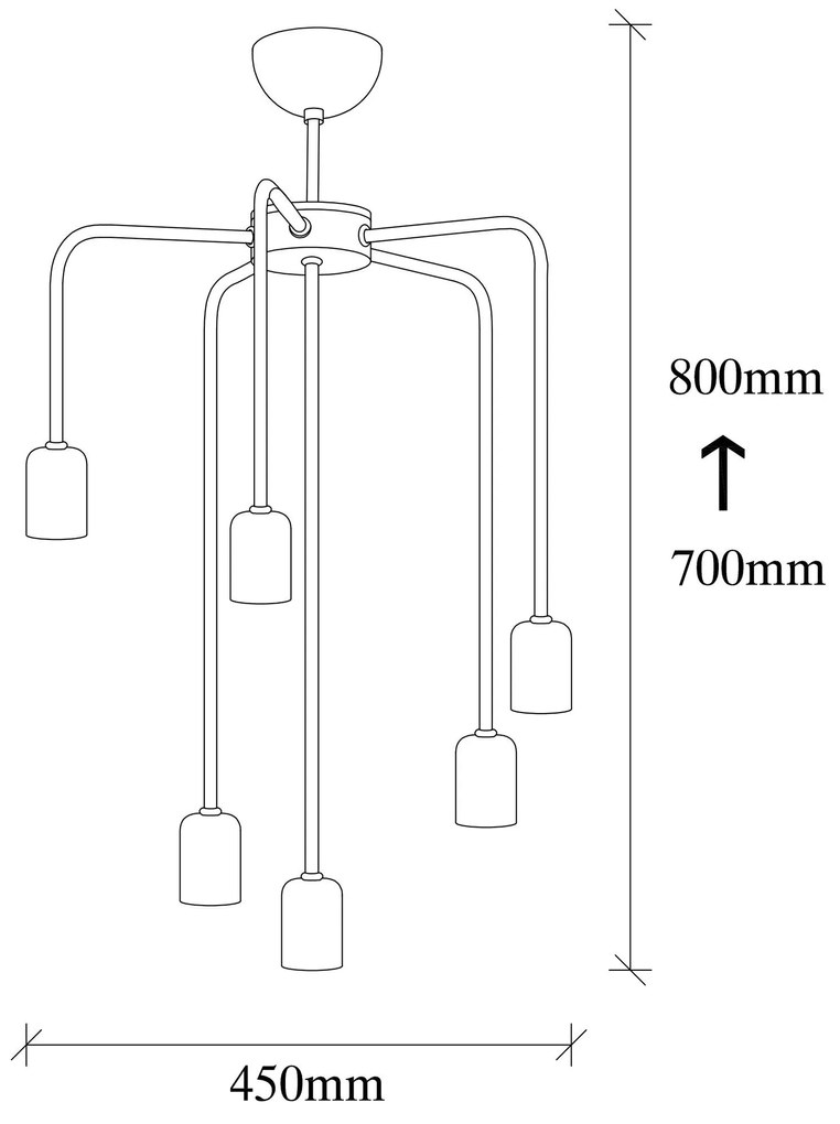 Candeeiro Suspenso Denge – Preto – 46 cm de Diâmetro, 81 cm de Altura