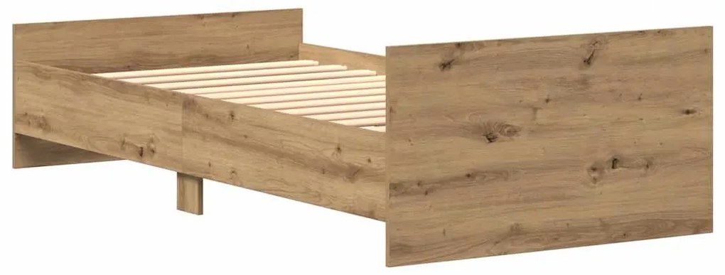 Estrutura de cama sem colchão 75x190 cm carvalho artesanal