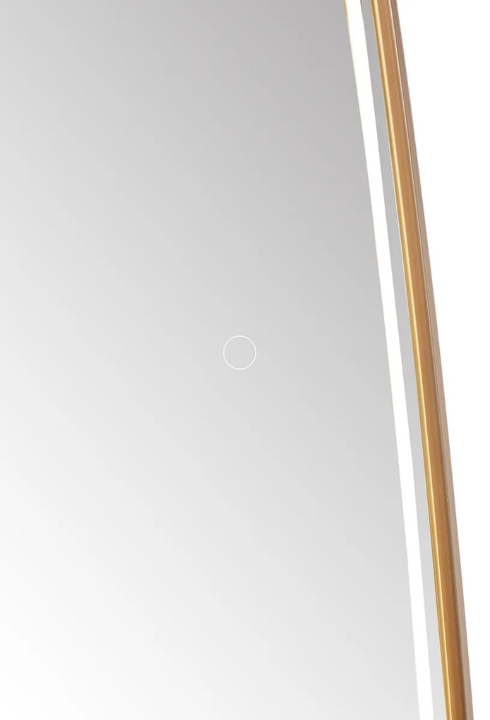 Espelho de casa de banho em ouro rosa com LED e dimmer tátil - Geraldien Moderno
