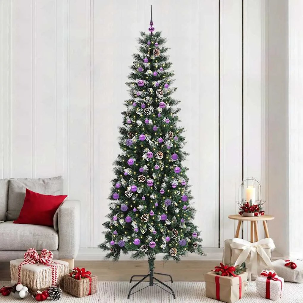 vidaXL Árvore de Natal Artificial Verde 240 cm PVC, Plástico e Aço