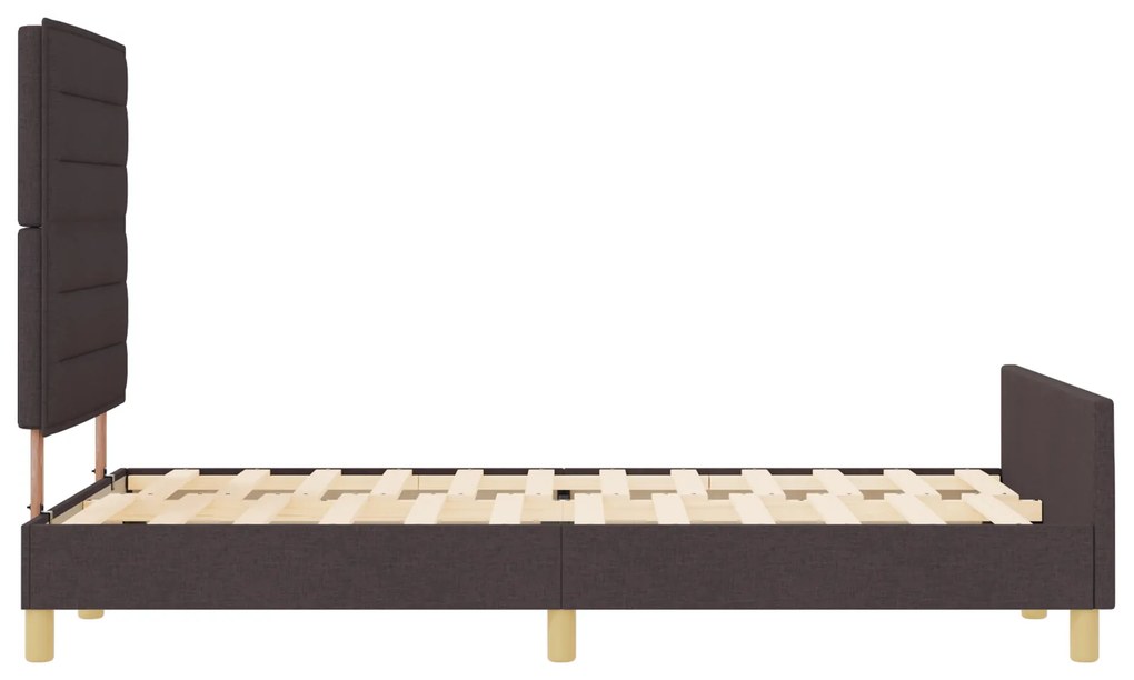 Cama vidaXL Castanho Escuro 160x200 cm Tecido