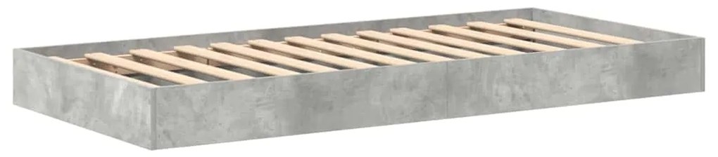 Cama de Estante Cinza Concreto 75x190 cm - Madeira Estruturada