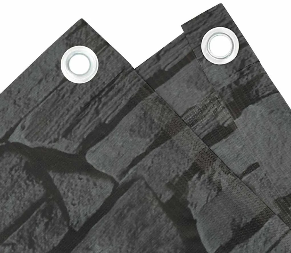 Tela de privacidade p/ varanda aspeto pedra 400x90 cm PVC cinza