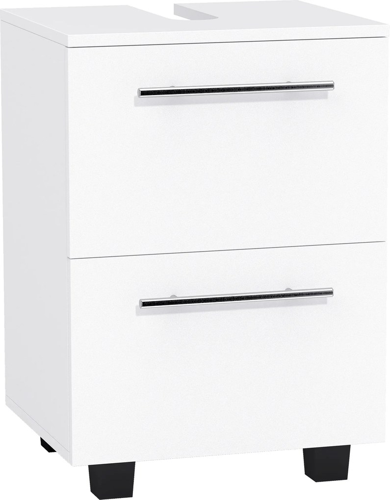 HOMCOM Móvel Sob Lavatório com Gaveta e Armário com Porta Corte em U para Lavatório sem Pedestal 41,5x35,5x59 cm Branco | Aosom Portugal