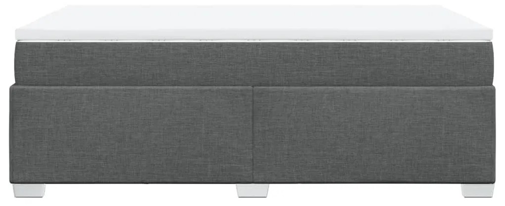 Cama boxspring com colchão 120x190 cm tecido cinzento-escuro