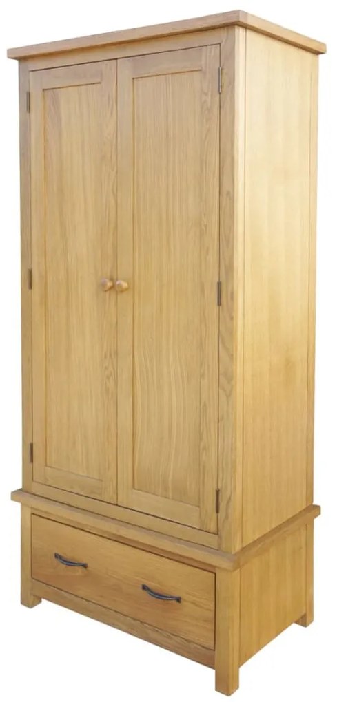 vidaXL Roupeiro com 1 gaveta 90x52x183 cm madeira carvalho maciça