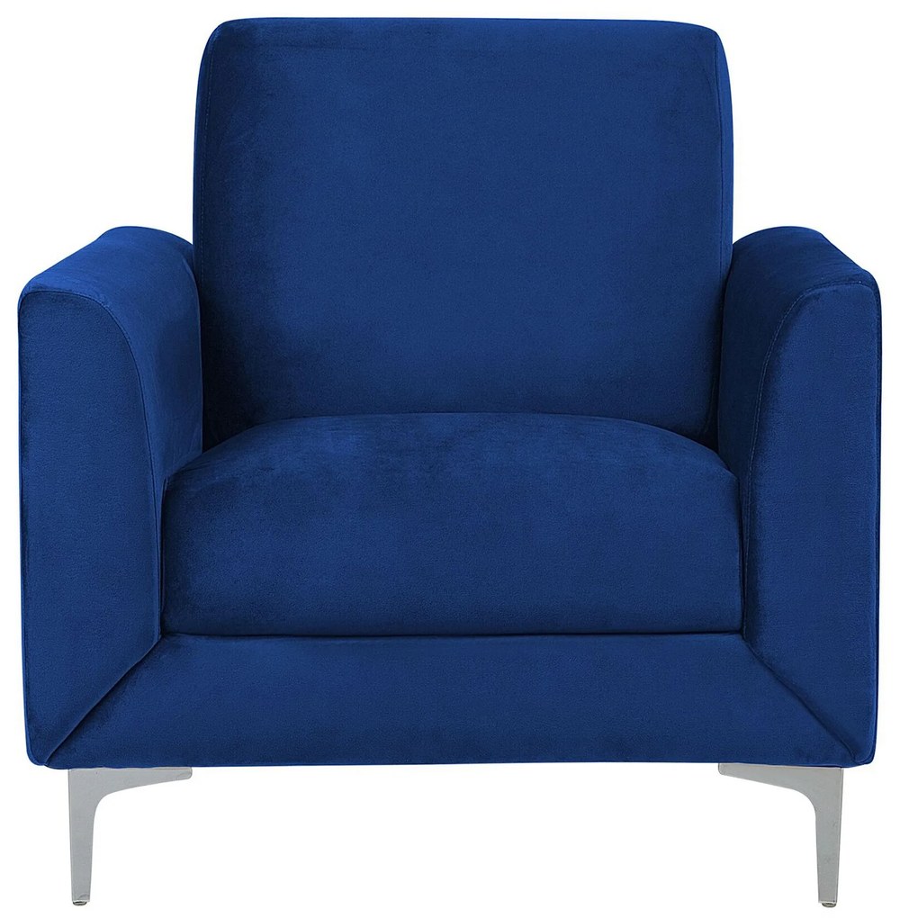 Poltrona de veludo azul marinho FENES Beliani