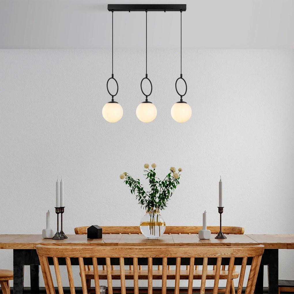 Chandelier Ring – Preto – 75 cm Largura x 185 cm Altura Máx.