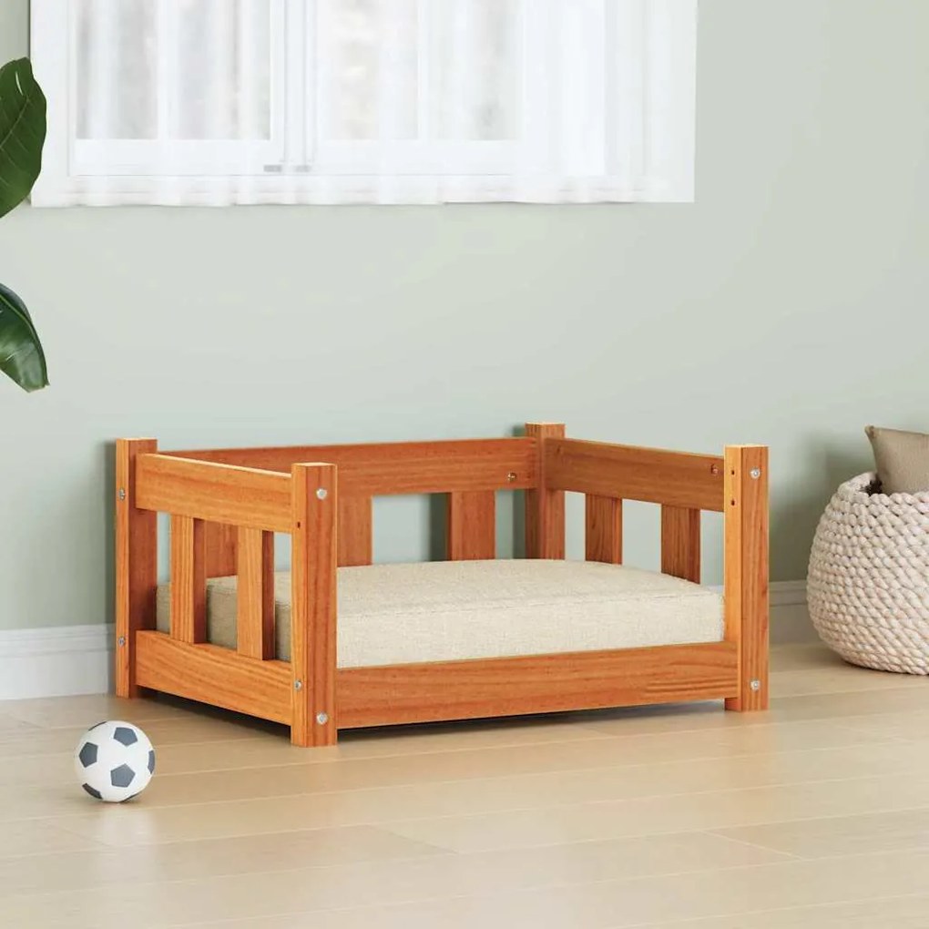 vidaXL Cama para Cachorro Marrom Cera 55 x 45 x 28 cm