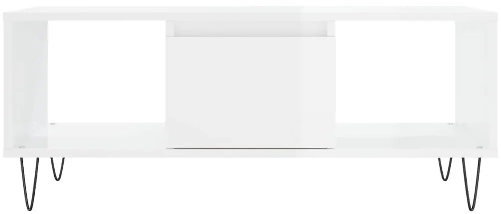 Mesa de centro 90x50x36,5 cm derivados madeira branco brilhante