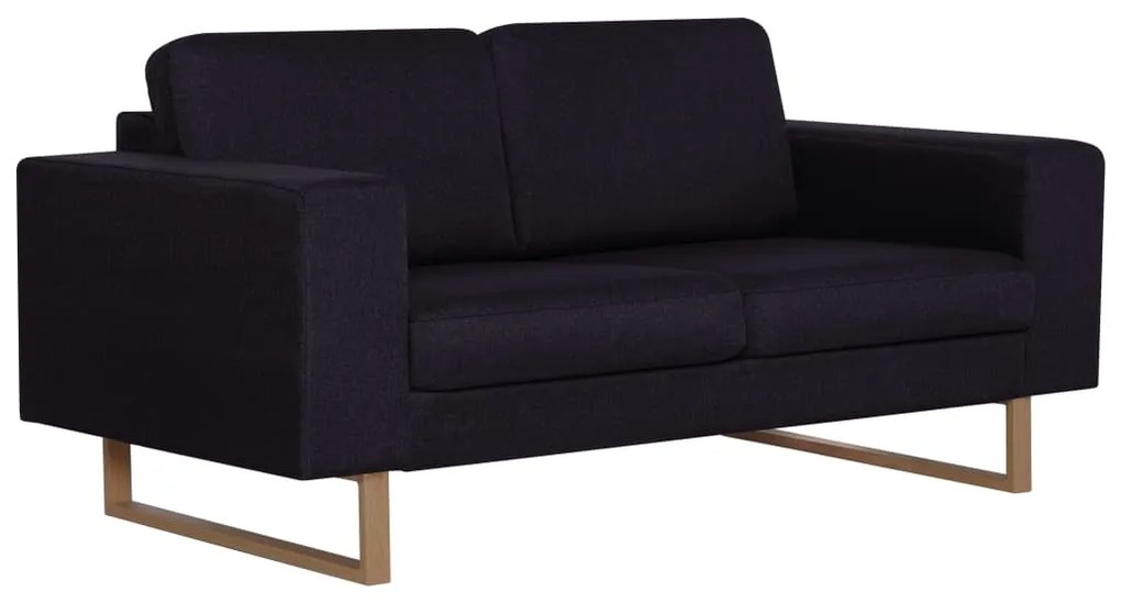2 pcs conjunto de sofás tecido preto