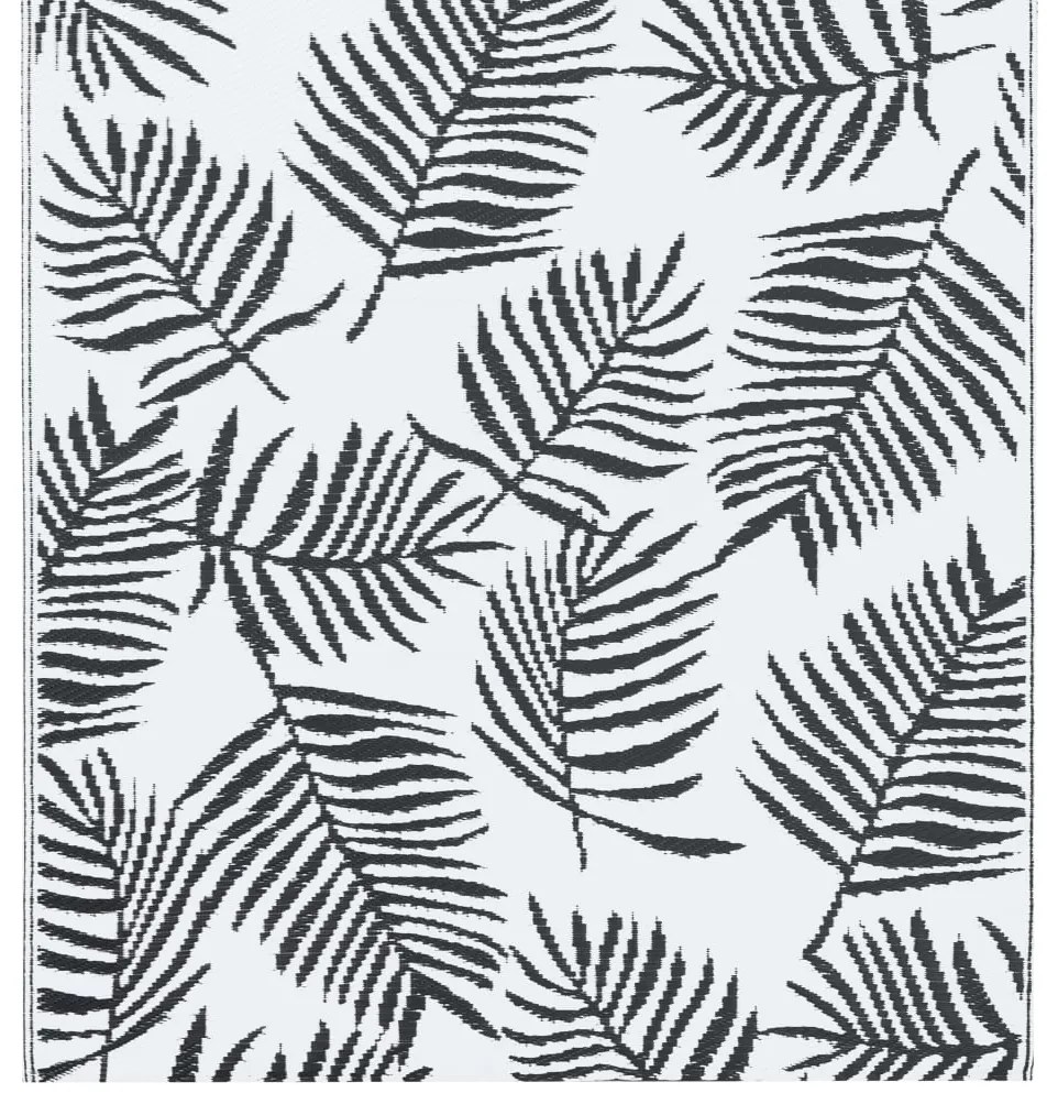 Tapete de exterior 120x180 cm ARAKIL PP branco e preto