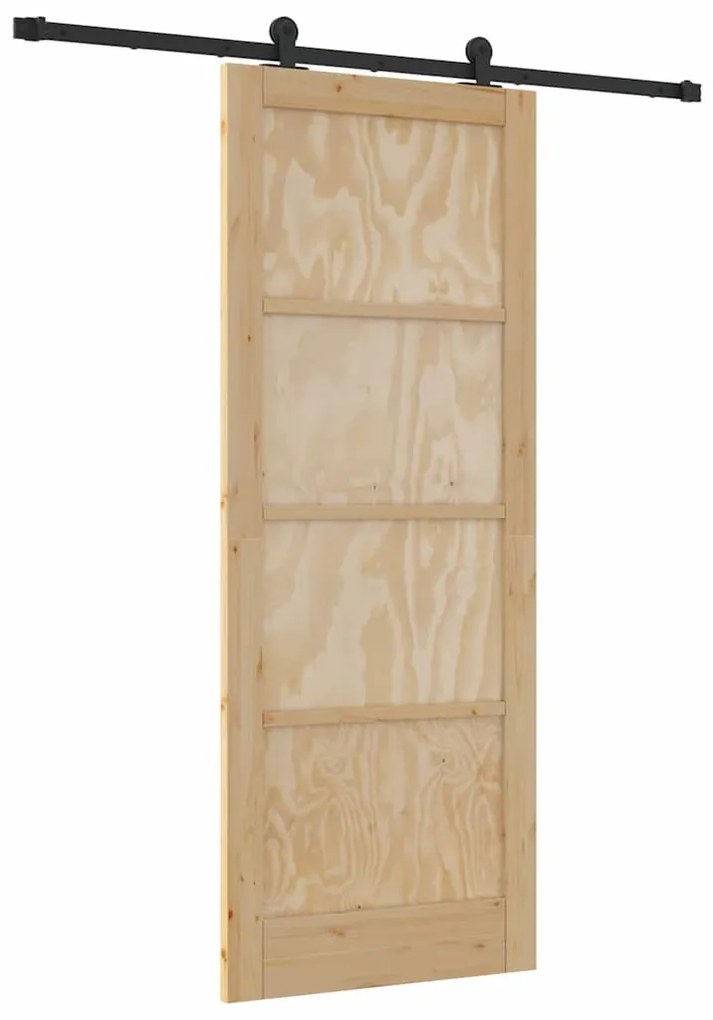 Porta Deslizante vidaXL com Conjunto de Ferragens 83x211 cm Madeira Ma