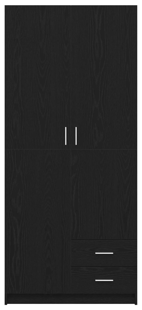 Guarda-roupa vidaXL Preto Carvalho 80x52x180 cm Madeira de engenharia