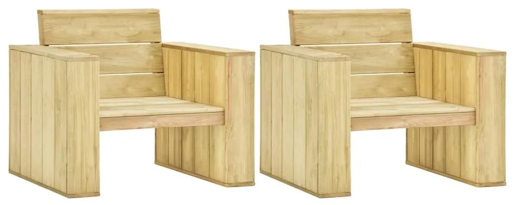 Cadeiras de jardim 2 pcs 89x76x76cm madeira de pinho impregnada