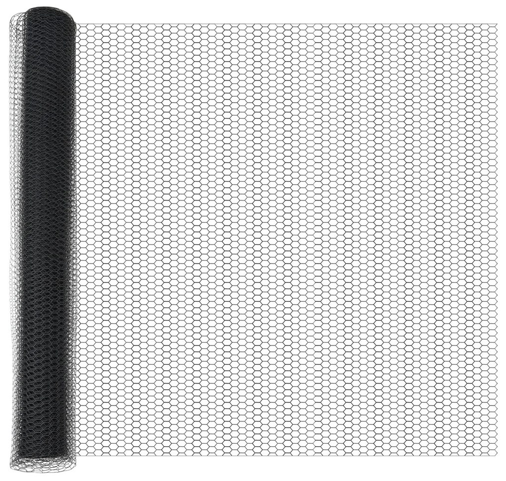 Postes de Cerca vidaXL 22 pcs U-Channel Cinza 100 cm Aço, Cerca Hexago